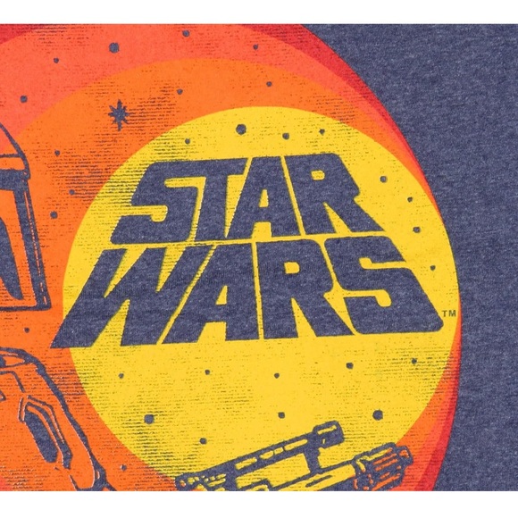 Star Wars Navy and Orange Boba Fett Tee - Picture 2 of 2
